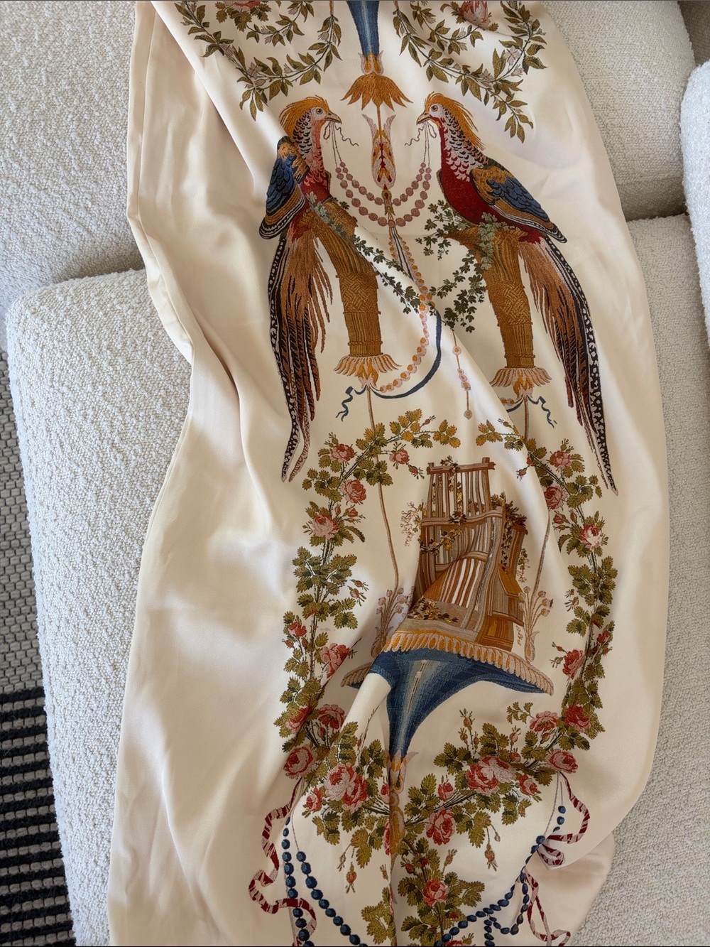 Celeste Halter Maxi Dress in Ivory with Multicolor Birdsong Print - Picture 6 of 6